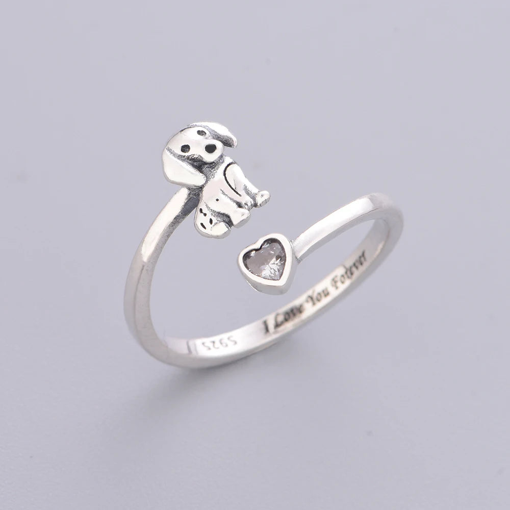 “Forever Beside Me” Puppy Heart Ring