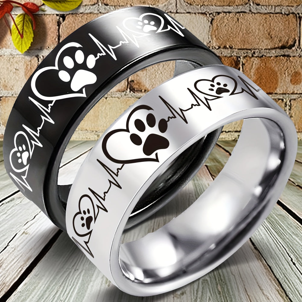 Paw-Heart Band — Stainless Steel (8 mm)