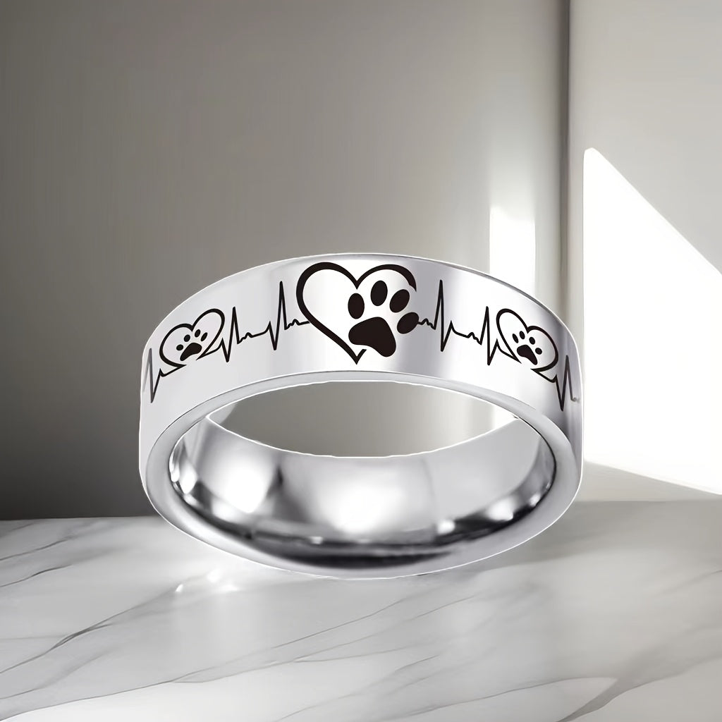 Paw-Heart Band — Stainless Steel (8 mm)