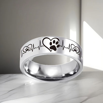 Paw-Heart Band — Stainless Steel (8 mm)
