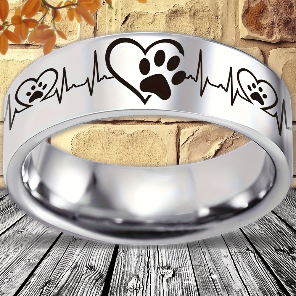 Paw-Heart Band — Stainless Steel (8 mm)