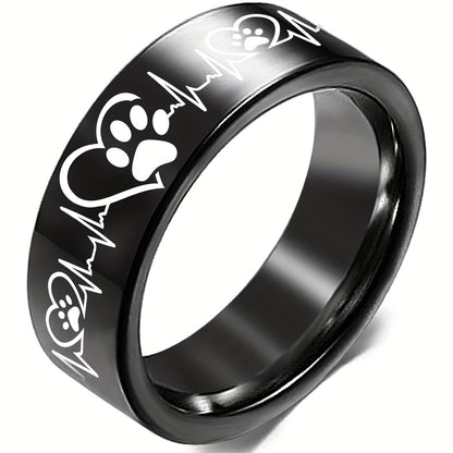 Paw-Heart Band — Stainless Steel (8 mm)