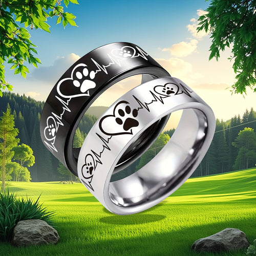Paw-Heart Band — Stainless Steel (8 mm)