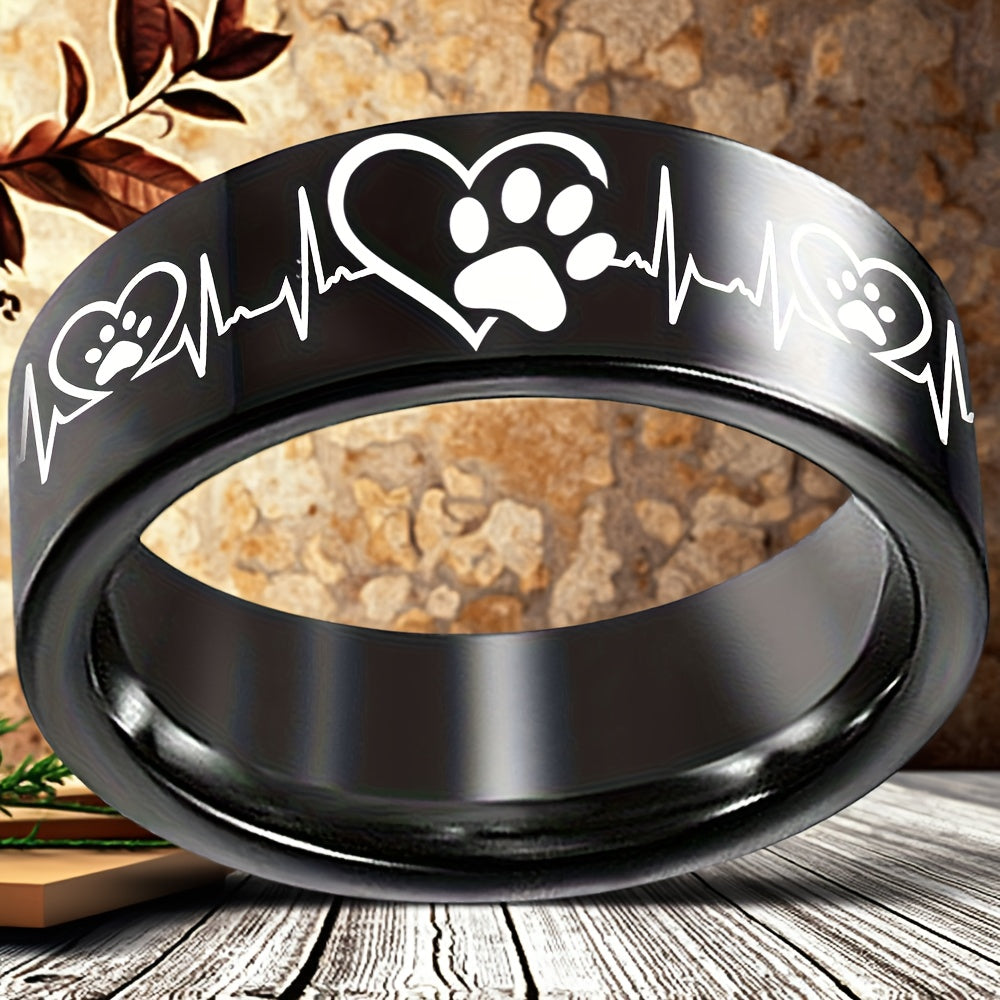 Paw-Heart Band — Stainless Steel (8 mm)