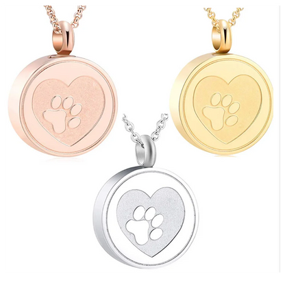 Always Near Paw-Heart Urn Pendant