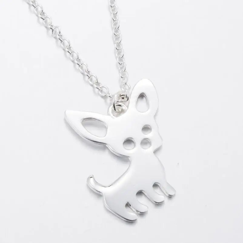 Chihuahua Silhouette Pendant — Stainless Steel