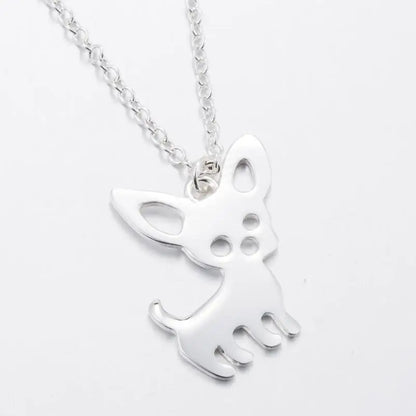 Chihuahua Silhouette Pendant — Stainless Steel