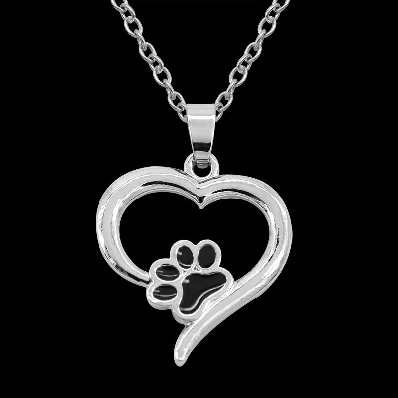Lapful of Love — Enamel Paw Heart Pendant