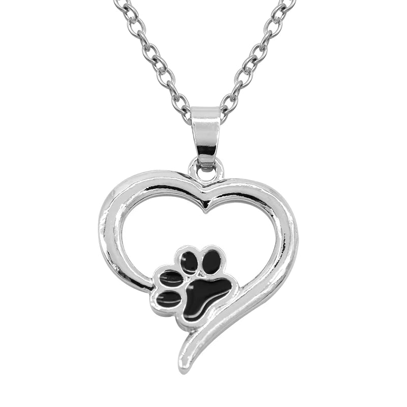 Lapful of Love — Enamel Paw Heart Pendant