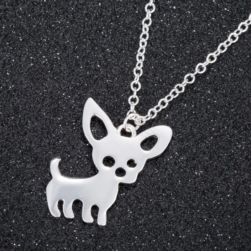 Chihuahua Silhouette Pendant — Stainless Steel