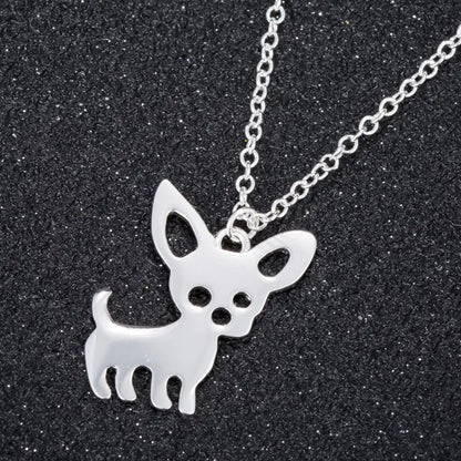 Chihuahua Silhouette Pendant — Stainless Steel