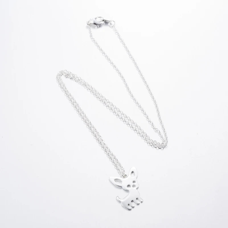 Chihuahua Silhouette Pendant — Stainless Steel