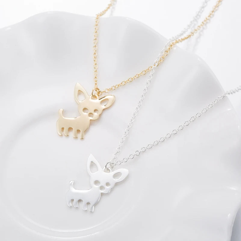 Chihuahua Silhouette Pendant — Stainless Steel