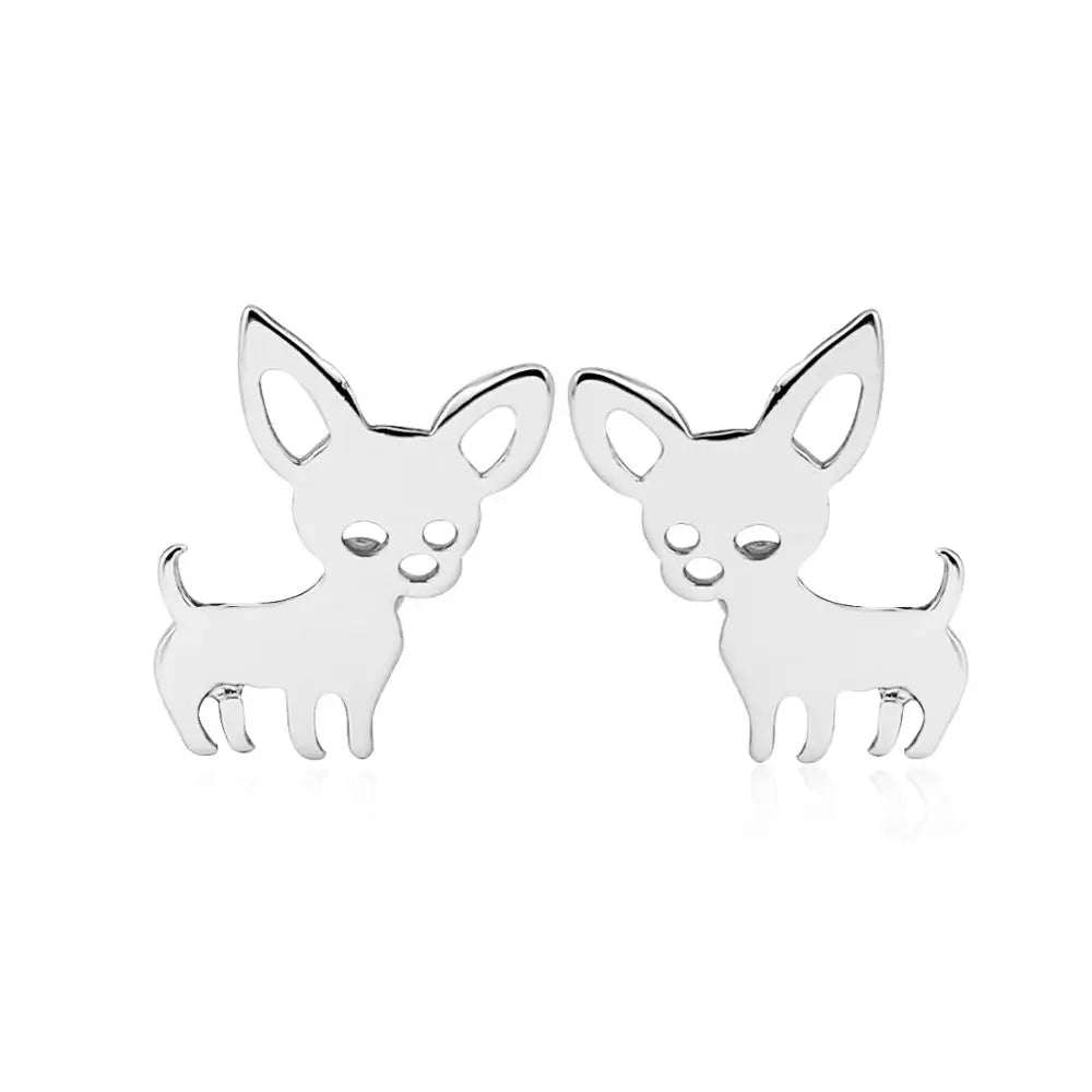 Chihuahua Silhouette Pendant — Stainless Steel