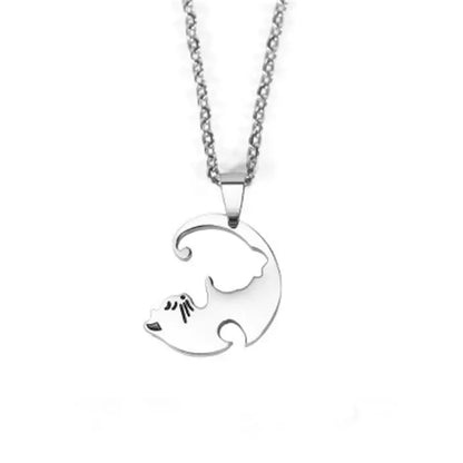 Kindred Whiskers Heart Pendant – Black & White Duo