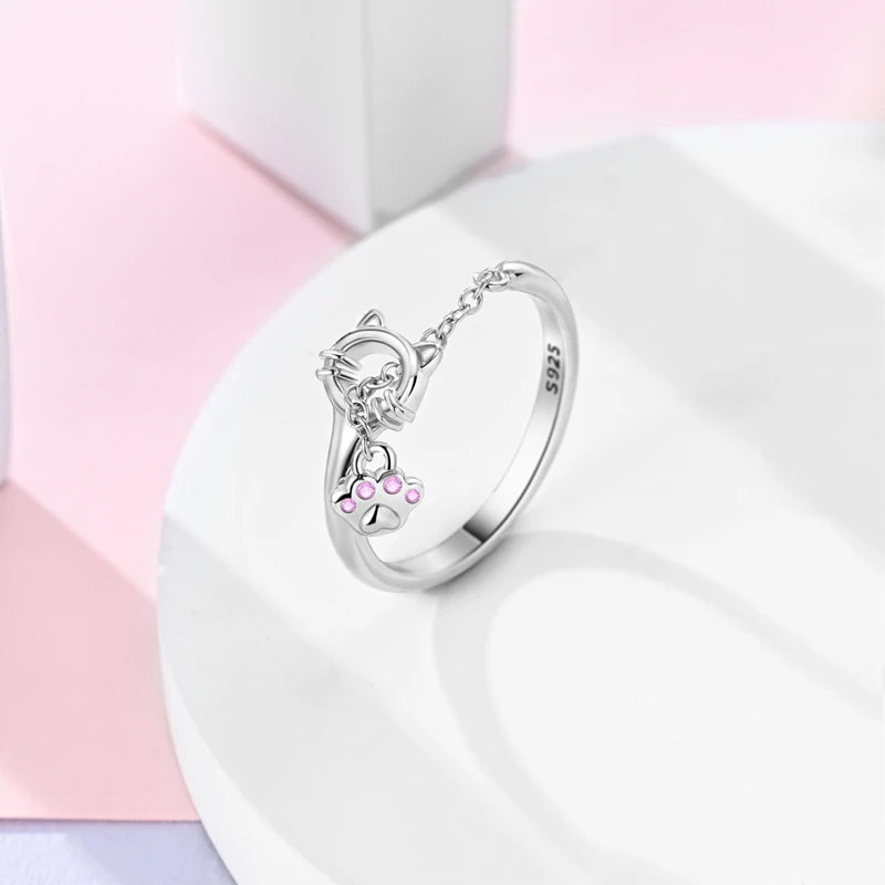 Velvet Paw — Adjustable Ring (925 Silver)