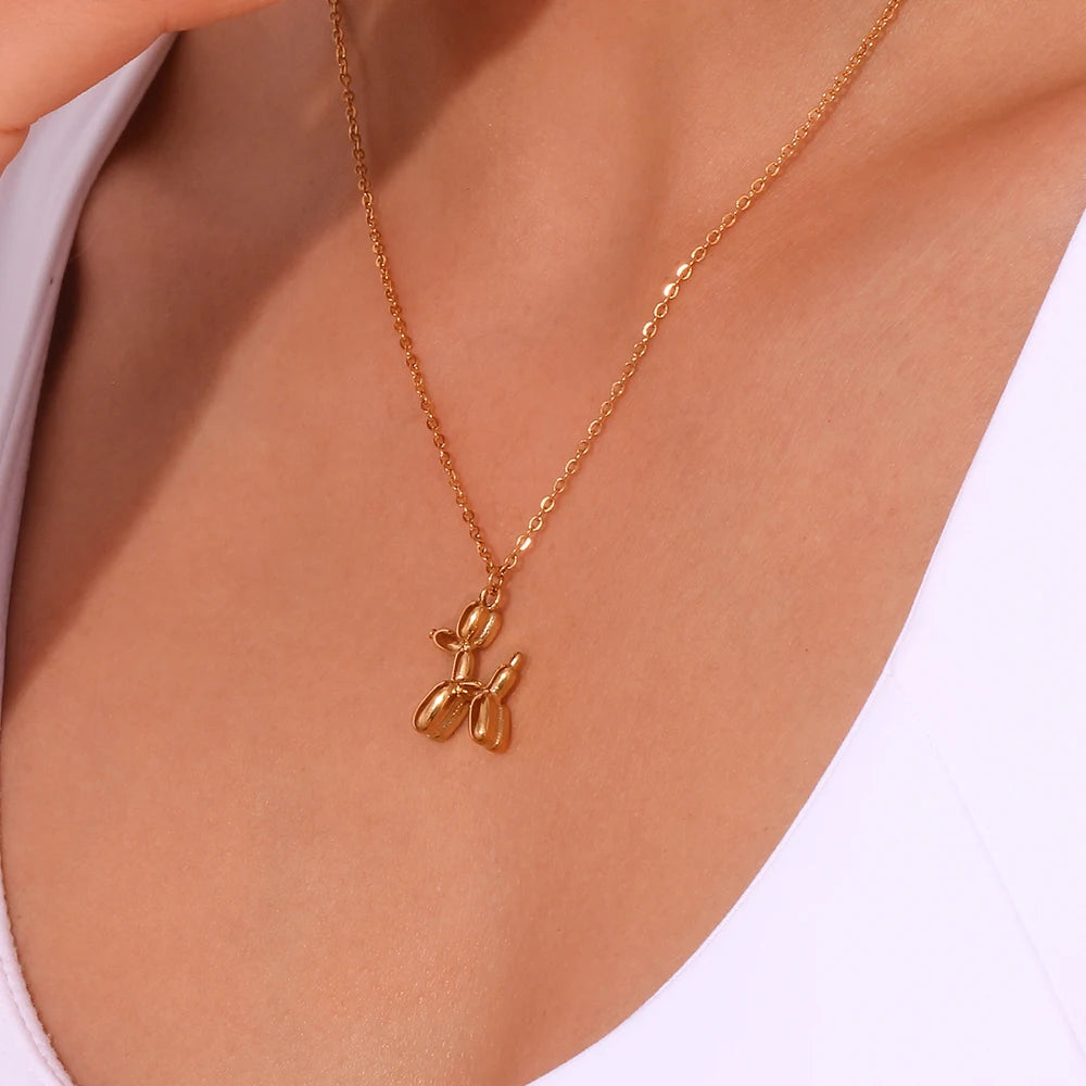 Puppy Silhouette Pendant — Waterproof Stainless Steel