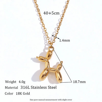 Puppy Silhouette Pendant — Waterproof Stainless Steel