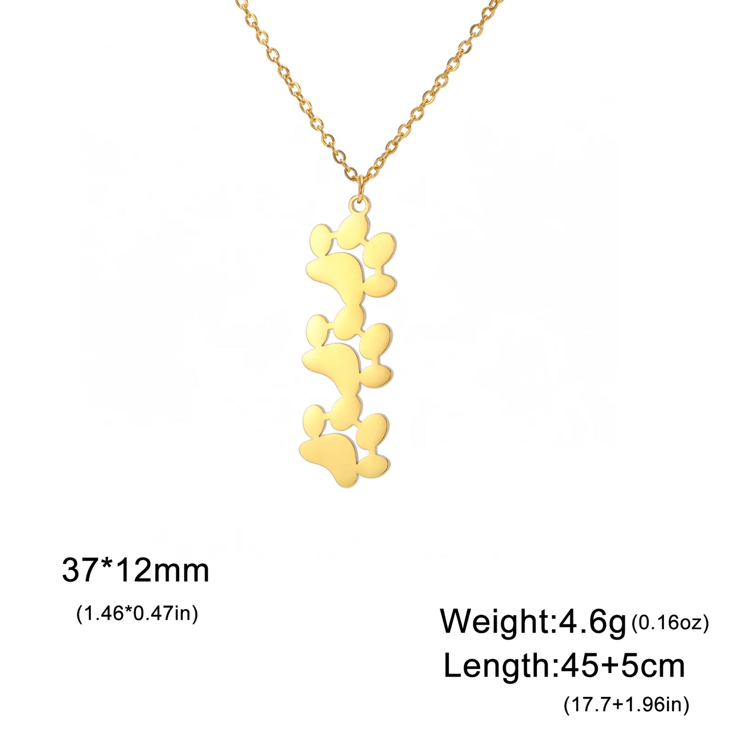 Paw Outline Pendant — Stainless Steel