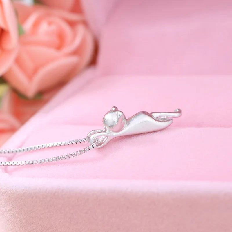 Felix in Moonlight — Sterling Cat Necklace