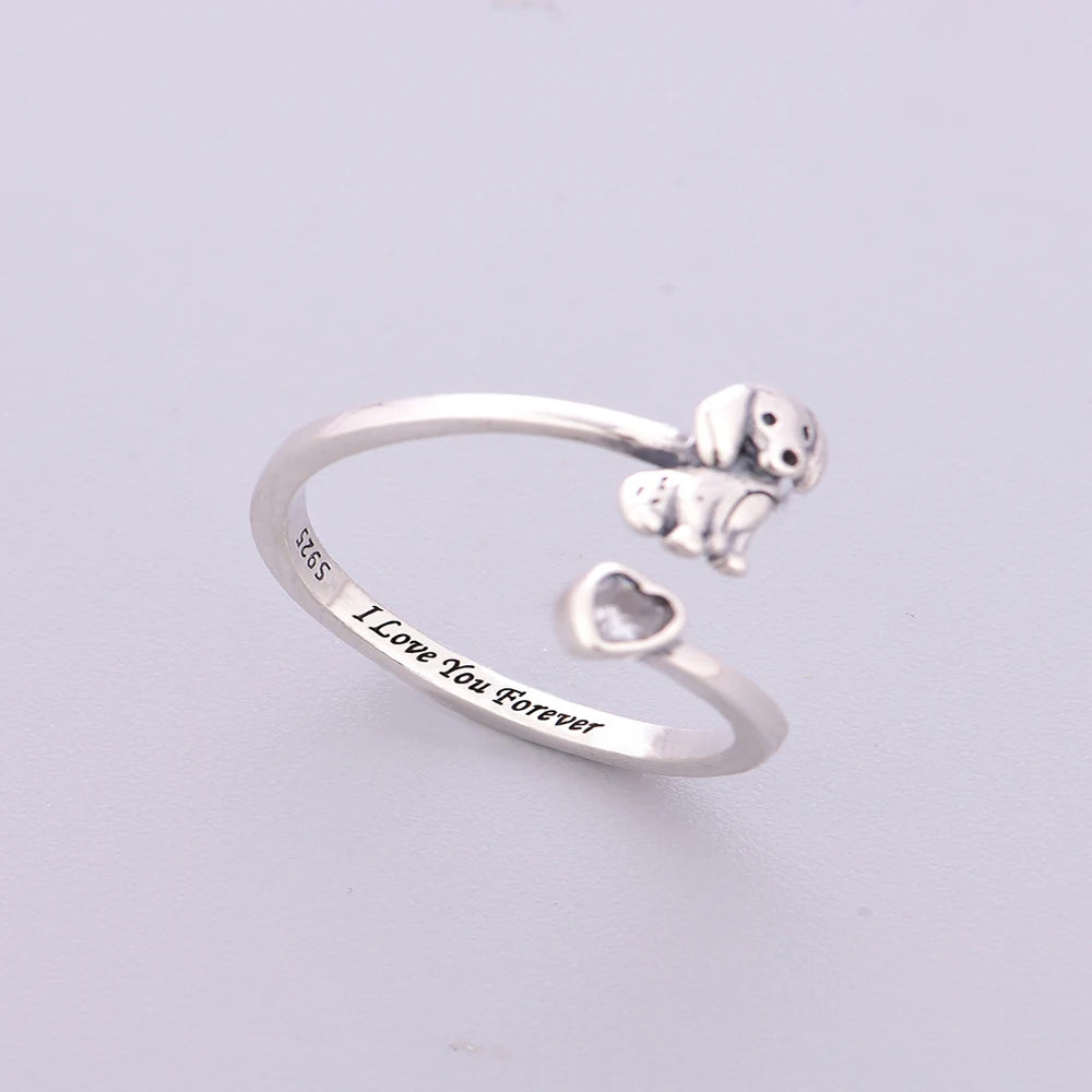 “Forever Beside Me” Puppy Heart Ring
