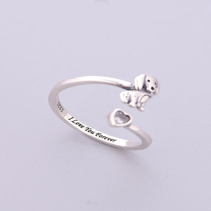 “Forever Beside Me” Puppy Heart Ring