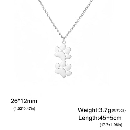 Paw Outline Pendant — Stainless Steel