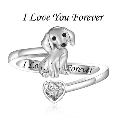 “Forever Beside Me” Puppy Heart Ring