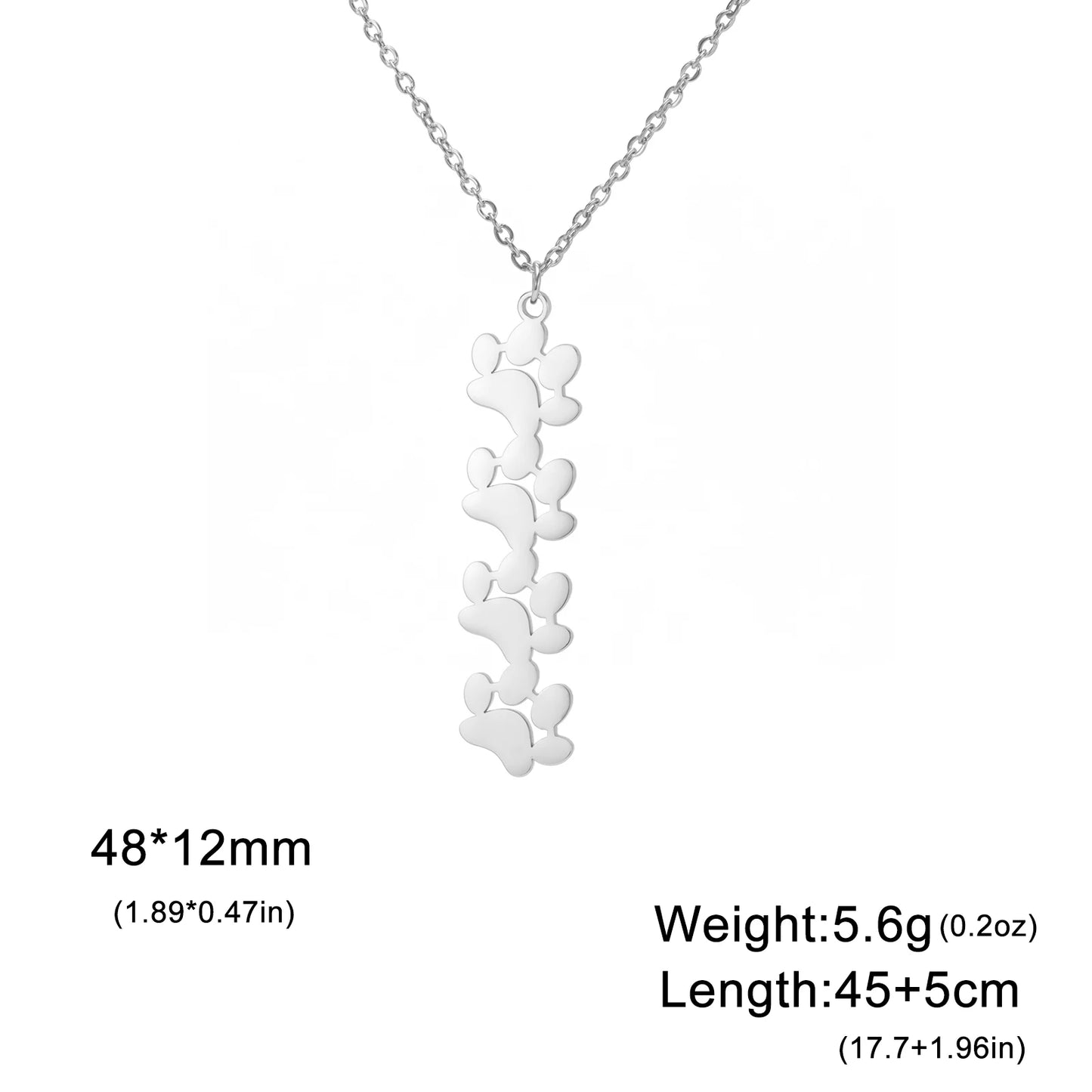 Paw Outline Pendant — Stainless Steel