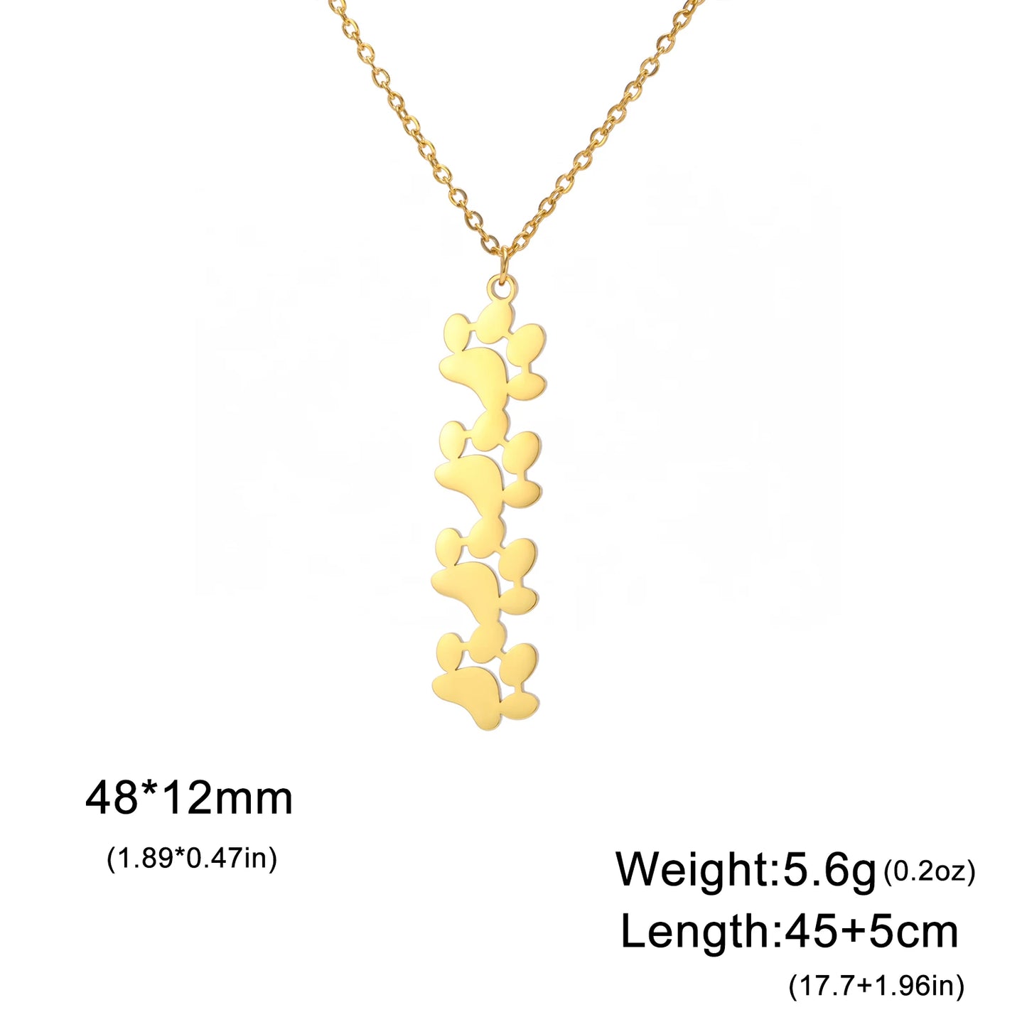 Paw Outline Pendant — Stainless Steel