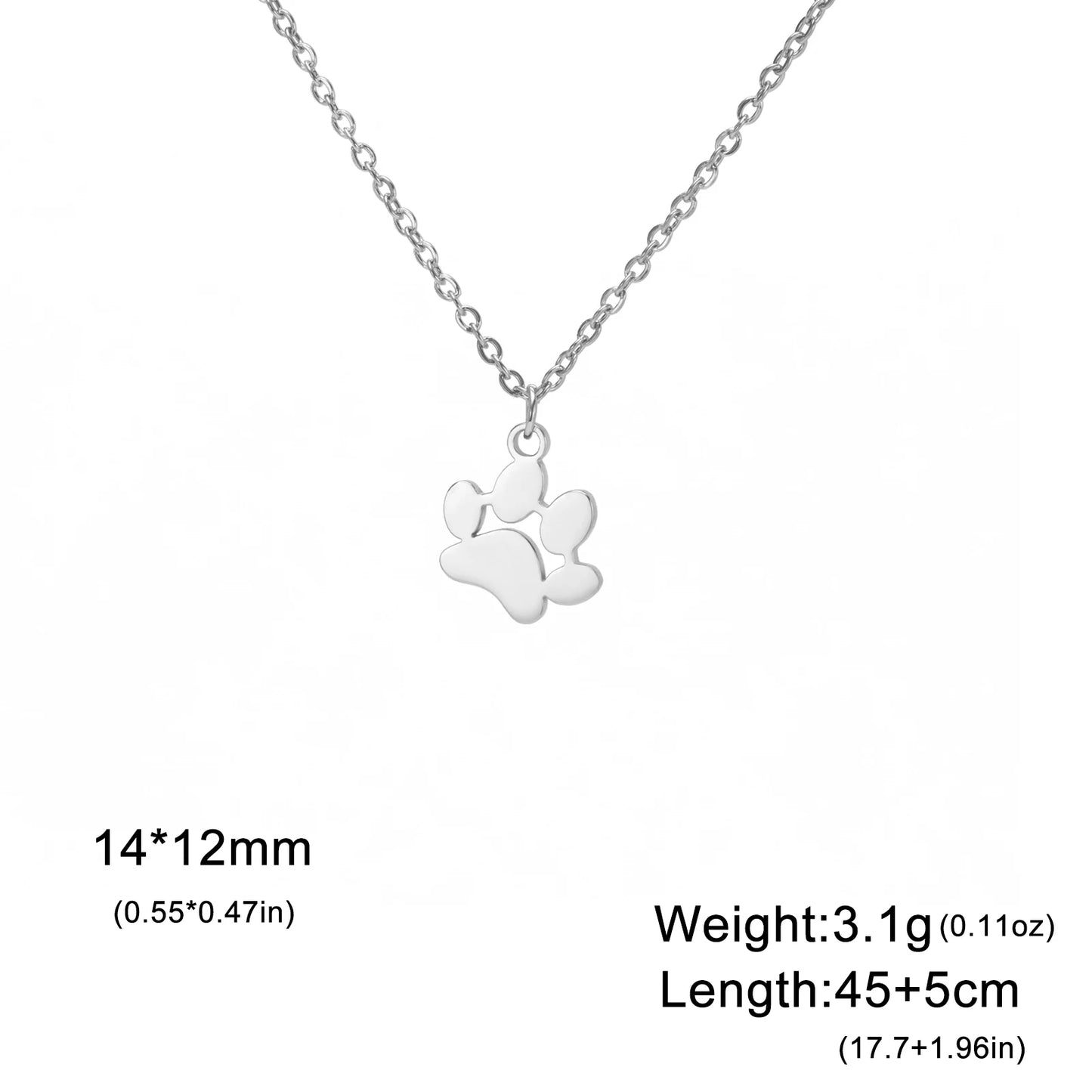 Paw Outline Pendant — Stainless Steel