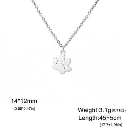 Paw Outline Pendant — Stainless Steel