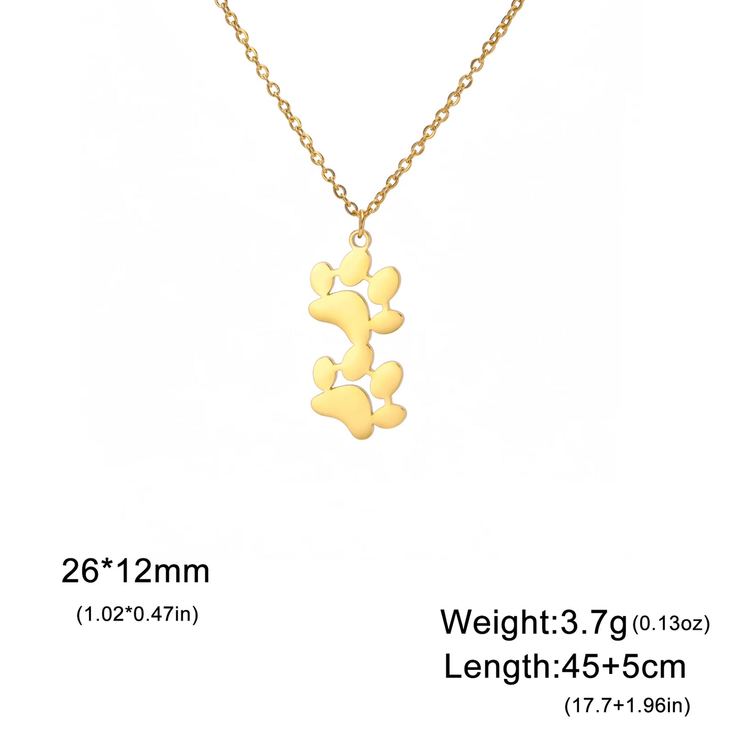 Paw Outline Pendant — Stainless Steel