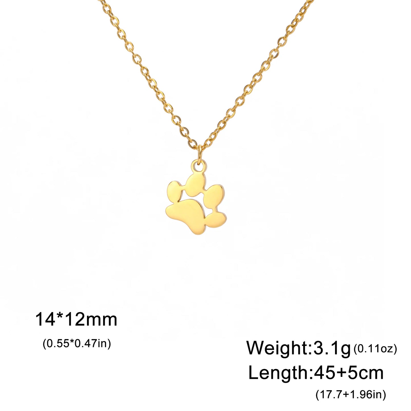 Paw Outline Pendant — Stainless Steel