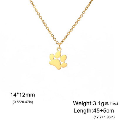 Paw Outline Pendant — Stainless Steel