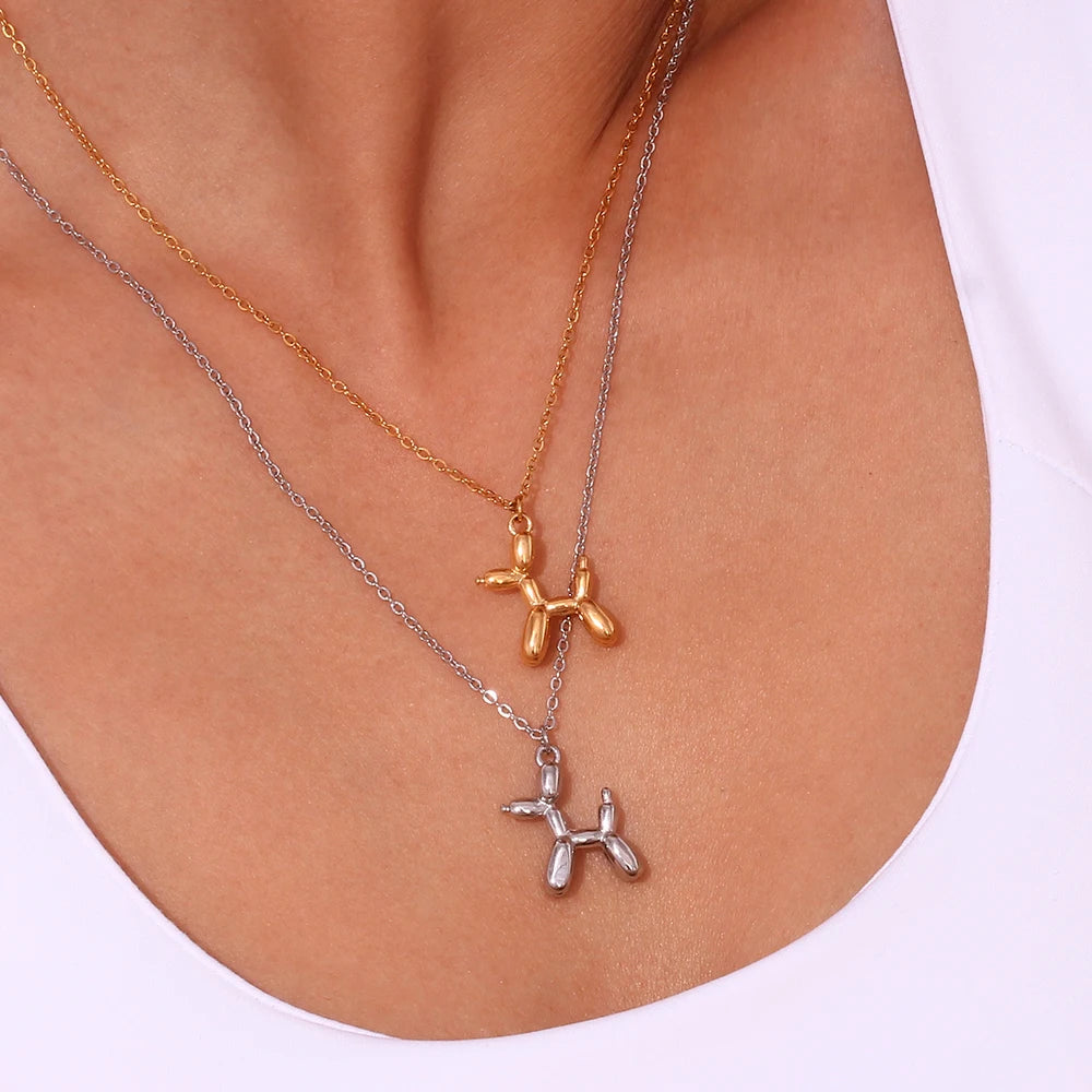 Puppy Silhouette Pendant — Waterproof Stainless Steel