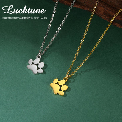 Paw Outline Pendant — Stainless Steel