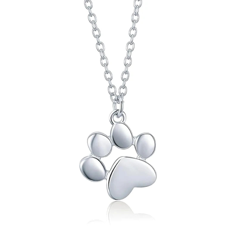 Dog Paw Print Pendant — Stainless Steel