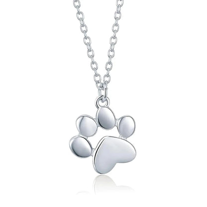 Dog Paw Print Pendant — Stainless Steel