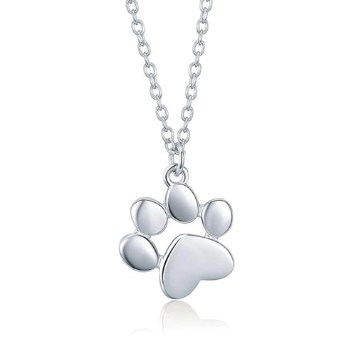 Dog Paw Print Pendant — Stainless Steel