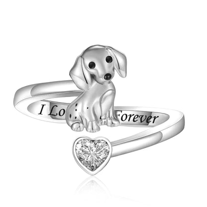 “Forever Beside Me” Puppy Heart Ring