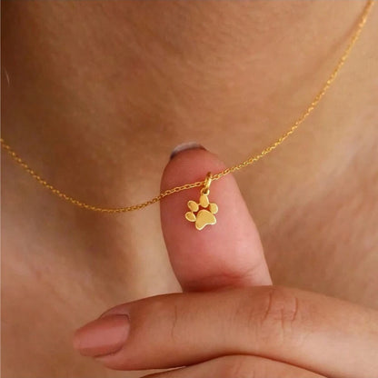 Dog Paw Print Pendant — Stainless Steel