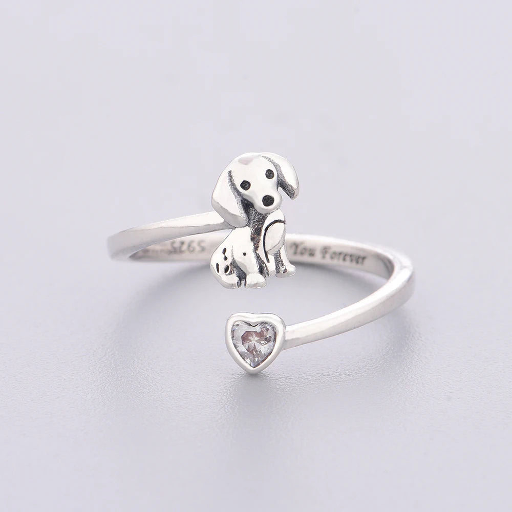 “Forever Beside Me” Puppy Heart Ring