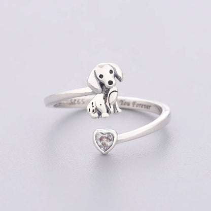 “Forever Beside Me” Puppy Heart Ring
