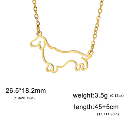 Dachshund Silhouette Pendant — Stainless Steel