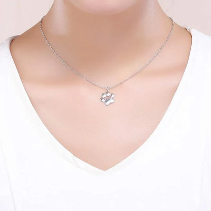 Dog Paw Print Pendant — Stainless Steel