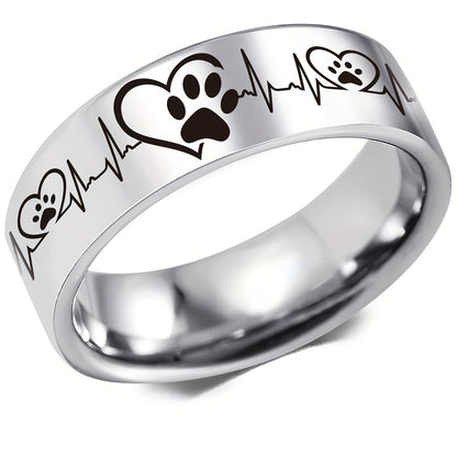 Paw-Heart Band — Stainless Steel (8 mm)