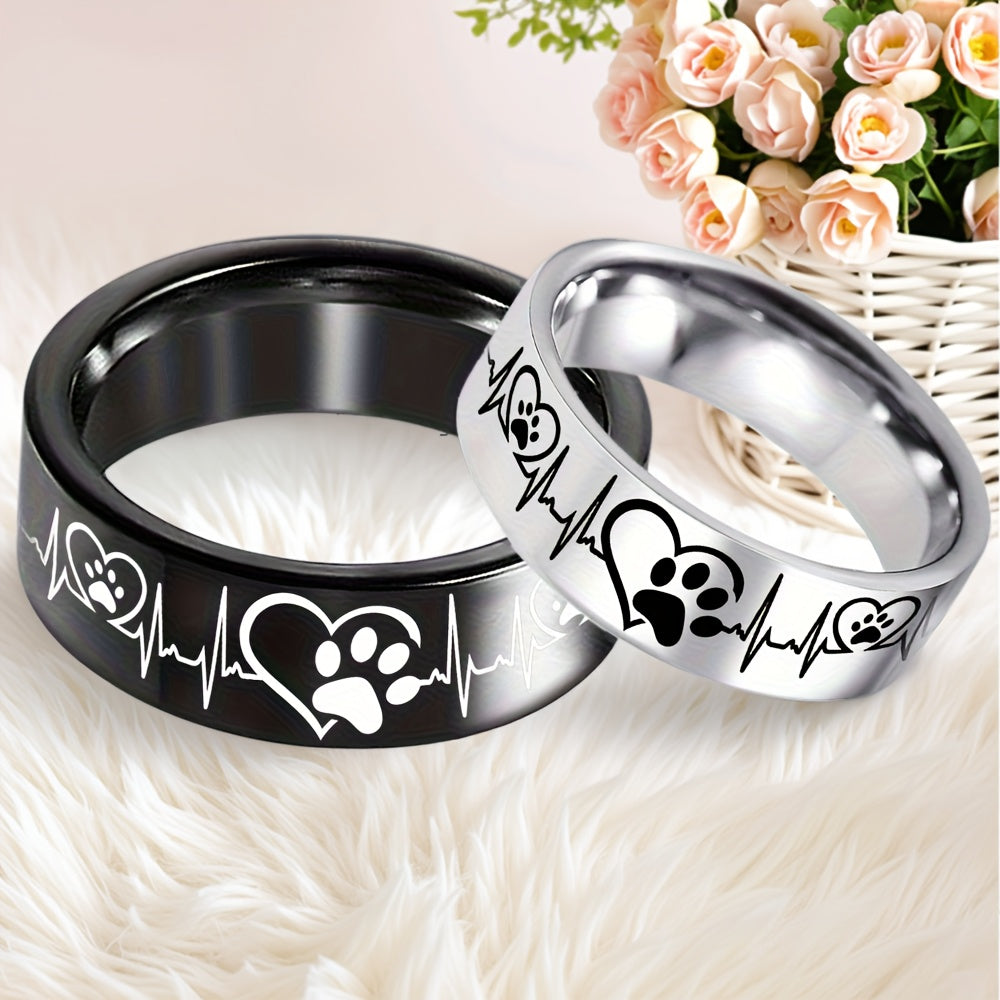 Paw-Heart Band — Stainless Steel (8 mm)