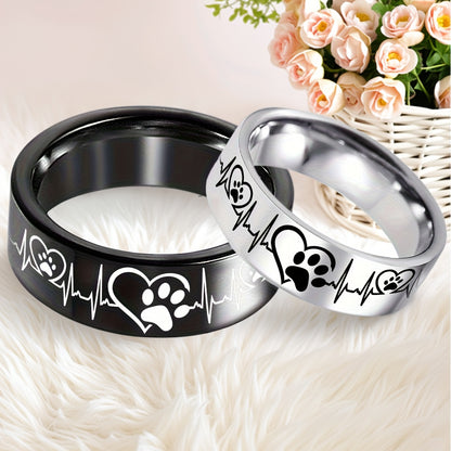 Paw-Heart Band — Stainless Steel (8 mm)