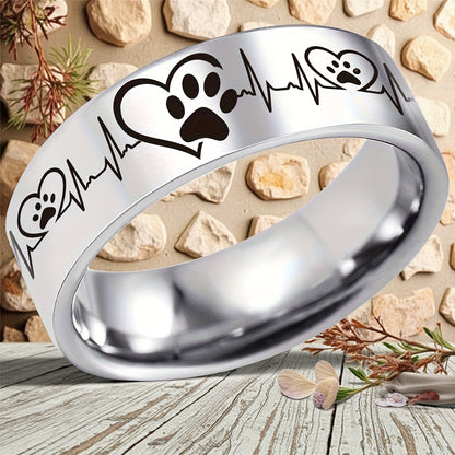 Paw-Heart Band — Stainless Steel (8 mm)